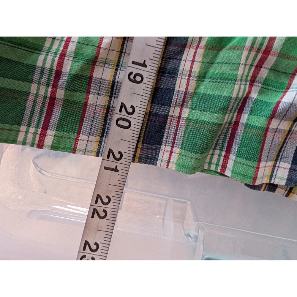 VTG Polo Ralph Lauren Plaid Madras Shorts Men 36 Green Cotton Preppy Grunge Golf